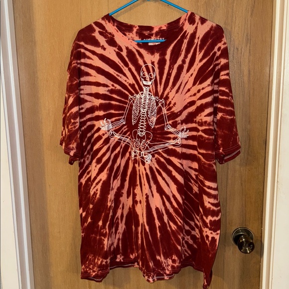 Chemistry Red Tie-Dye Skeleton Graphic Tee - Picture 2 of 3